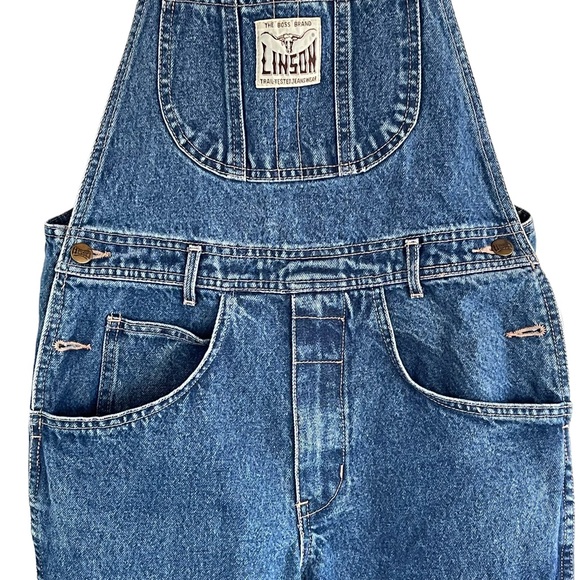 Vintage LINSON Denim Jeans Bib Overalls Pants Pantsuit 100% Cotton - Picture 8 of 16